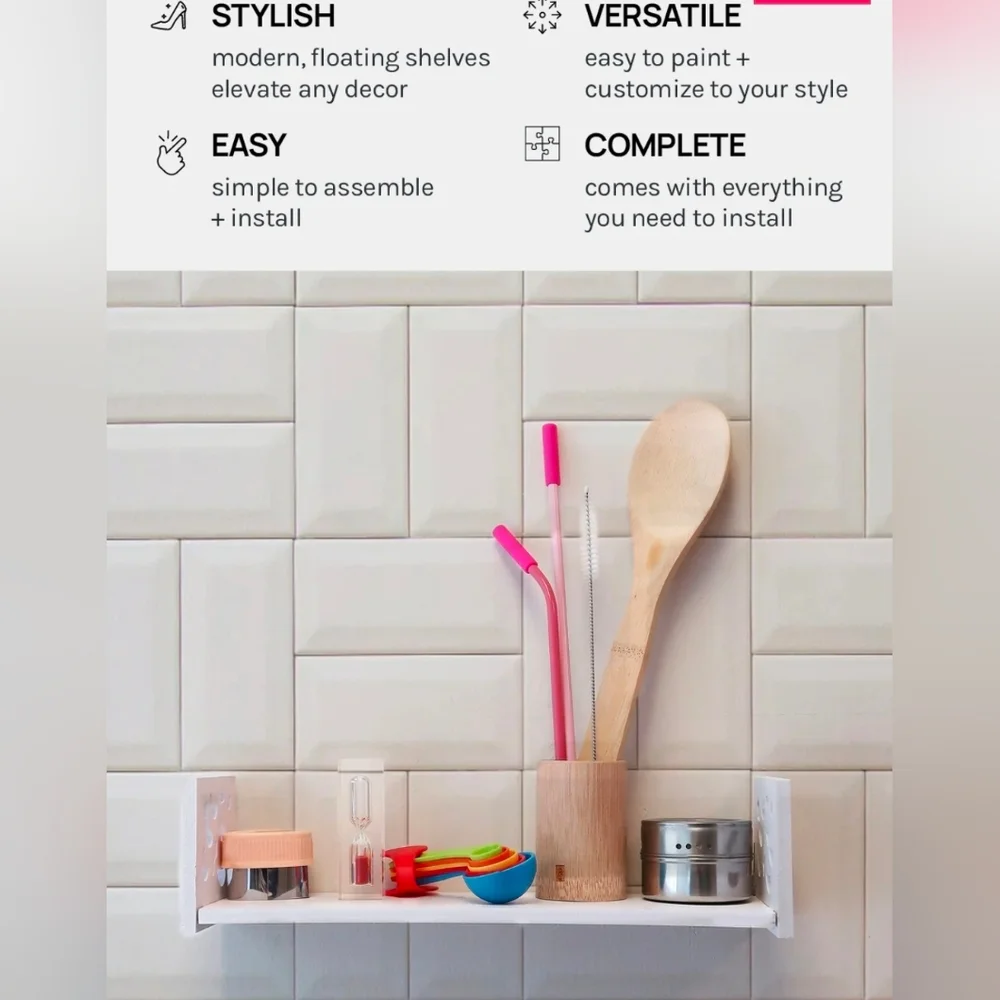 Wooden Floating Wall Shelf BNIB